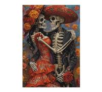 Rompecabezas para Adolescentes 1000pcs(38x26cm) Day of The Dead Skeleton Couple Art Print Rompecabezas para Adolescentes Juegos Relajantes para La Diversión Familiar 1000pcs(38x26cm)