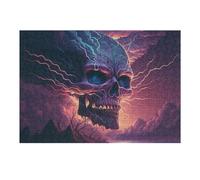 Rompecabezas para Adolescentes 1000pcs(38x26cm) Electric Storm Skull -7 Rompecabezas para Adultos Juego De Ingenio Patrón De Montaje para Cumpleaños, Navidad 1000pcs(38x26cm)