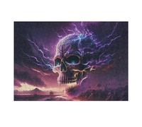 Rompecabezas para Adolescentes 1000pcs(38x26cm) Electric Storm Skull Rompecabezas para Adultos Juego Práctico Decoración De Pared Cumpleaños 1000pcs(38x26cm)