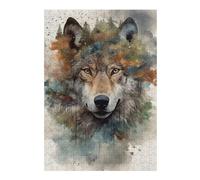 Rompecabezas para Adolescentes 1000pcs(38x26cm) Fieryeyed Wolf Artwork Rompecabezas para Adultos Juegos De Relajación Decoración del Hogar Interacción Entre Padres E Hijos 1000pcs(38x26cm)