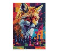 Rompecabezas para Adolescentes 1000pcs(38x26cm) Fox Chess Strategy Art Print -2 Rompecabezas para Adolescentes Juegos Divertidos Desafío Difícil Cumpleaños 1000pcs(38x26cm)