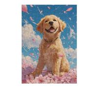 Rompecabezas para Adolescentes 1000pcs(38x26cm) Golden Retriever in Spring Petals Rompecabezas para Adultos Juguetes De Bricolaje Que Mejoran La Memoria Difícil Y Desafiante 1000pcs(38x26cm)