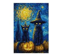 Rompecabezas para Adolescentes 1000pcs(38x26cm) Halloween Cats with Pumpkins-4 Rompecabezas para Adultos Juguete Decoración De Pared Mejora La Memoria Gran Regalo para Jugar 1000pcs(38x26cm)