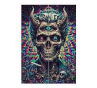 Rompecabezas para Adolescentes 1000pcs(38x26cm) Psychedelic Devil Skull Art Print-1 Rompecabezas para Adultos Juegos Familiares Alivia El Estrés Juegos Desafiantes Regalos 1000pcs(38x26cm)