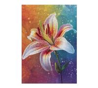 Rompecabezas para Adolescentes 1000pcs(38x26cm) Rainbow Lily Flower Art Print-1 Rompecabezas para Adultos Juegos Divertidos Mejora La Memoria Cumpleaños Y Navidad 1000pcs(38x26cm)