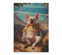 Rompecabezas para Adolescentes 1000pcs(38x26cm) Relaxing French Bulldog in Hammock Rompecabezas para Adultos Juegos Relajantes Una Obra De Arte Cumpleaños Y Navidad 1000pcs(38x26cm)