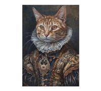 Rompecabezas para Adolescentes 1000pcs(38x26cm) Royal Cat Portrait Painting Rompecabezas para Adultos Juegos Divertidos Mejora La Memoria Cumpleaños Y Navidad 1000pcs(38x26cm)