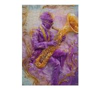 Rompecabezas para Adolescentes 1000pcs(38x26cm) S Purple Jazz Musician Painting Rompecabezas DIY Juguetes Regalos para Mujeres Cumpleaños Y Navidad 1000pcs(38x26cm) S