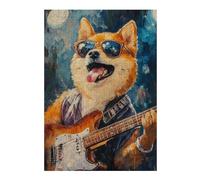 Rompecabezas para Adolescentes 1000pcs(38x26cm) S Rock Star Dog Guitar Painting -7 Rompecabezas para Adultos Juguetes Antiestrés Mejora La Memoria Ayuda A Ejercitar El Cerebro 1000pcs(38x26cm) S