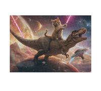 Rompecabezas para Adolescentes 1000pcs(38x26cm) Space Adventure with Dino and Kitten Rompecabezas Juegos Relajantes Pero Divertidos Y Humorísticos Regalos De Cumpleaños Y Únicos 1000pcs(38x26cm)