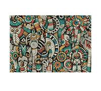 Rompecabezas para Adolescentes 1000pcs(38x26cm) Tribal Doodle Pattern Rompecabezas para Adultos Juegos De Relajación Decoración del Hogar Interacción Entre Padres E Hijos 1000pcs(38x26cm)