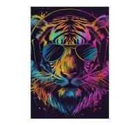 Rompecabezas para Adolescentes 1000pcs(38x26cm) Vibrant Tiger Headphones Art Print -1 Rompecabezas para Adultos Juego De Ingenio Patrón De Ensamblaje Regalos para Amigos Y Familiares 1000pcs(38x26cm)