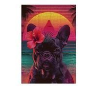 Rompecabezas para Adolescentes 1000pcs(38x26cm) Vibrant Tropical Bulldog Sunset Rompecabezas para Adultos Juguetes De Bricolaje Análisis Y Lógica Difícil Y Desafiante 1000pcs(38x26cm)