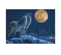 Rompecabezas para Adolescentes 1000pcs(38x26cm) Winter Wolves Howling at Moon Rompecabezas Juguetes Antiestrés Difíciles Regalos De Cumpleaños Y Únicos 1000pcs(38x26cm)