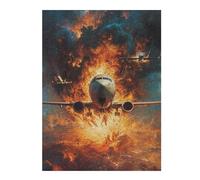 Rompecabezas para Adolescentes 1000pcs(52x38cm) Airplane Explosion Drama Juegos De Rompecabezas Divertidos para Adultos Decoración Actividades Divertidas En Casa 1000pcs(52x38cm)
