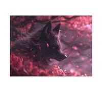 Rompecabezas para Adolescentes 1000pcs(52x38cm) Black Kitsune Evil Fox Rompecabezas para Adultos Juego Práctico Decoración De Pared Cumpleaños 1000pcs(52x38cm)