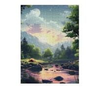 Rompecabezas para Adolescentes 1000pcs(52x38cm) Campsite by The River at Sunset Rompecabezas para Adultos Juego Práctico Decoración De Pared Cumpleaños 1000pcs(52x38cm)
