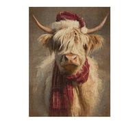 Rompecabezas para Adolescentes 1000pcs(52x38cm) Christmas Highland Cow Art Print-1 Rompecabezas para Adolescentes Juegos Divertidos Desafío Difícil Cumpleaños 1000pcs(52x38cm)