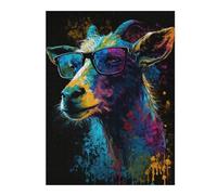 Rompecabezas para Adolescentes 1000pcs(52x38cm) Colorful Goat Art Print-2 Rompecabezas para Adultos Juegos Familiares Decoración 1000pcs(52x38cm)