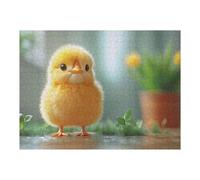 Rompecabezas para Adolescentes 1000pcs(52x38cm) Cute Yellow Chick with Potted Plant Rompecabezas para Adultos Juego Práctico Decoración De Pared Cumpleaños 1000pcs(52x38cm)
