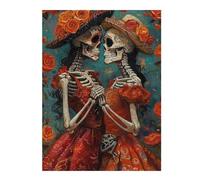 Rompecabezas para Adolescentes 1000pcs(52x38cm) Day of The Dead Skeleton Couple-2 Rompecabezas para Adultos Juego Familiar para Mejorar La Memoria Regalo De Cumpleaños, Regalos, 1000pcs(52x38cm)