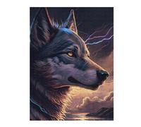 Rompecabezas para Adolescentes 1000pcs(52x38cm) Electric Wolf Storm Artwork Rompecabezas para Adultos Juego Práctico Decoración De Pared Cumpleaños 1000pcs(52x38cm)
