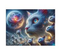 Rompecabezas para Adolescentes 1000pcs(52x38cm) Fantasy Cat Dreamscape Rompecabezas Juguetes Antiestrés Difíciles Regalos De Cumpleaños Y Únicos 1000pcs(52x38cm)