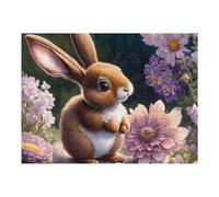 Rompecabezas para Adolescentes 1000pcs(52x38cm) Floral Bunny Garden-1 Rompecabezas para Adultos Juego Práctico Desafío Difícil 1000pcs(52x38cm)