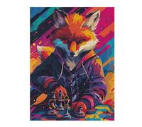 Rompecabezas para Adolescentes 1000pcs(52x38cm) Fox Mastering Chess Strategy Meets Style Rompecabezas para Adolescentes Juegos Divertidos Desafío Difícil Cumpleaños 1000pcs(52x38cm)