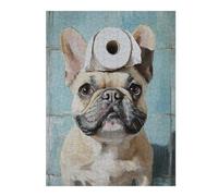 Rompecabezas para Adolescentes 1000pcs(52x38cm) Funny French Bulldog with Toilet Paper-3 Rompecabezas para Adultos Juegos De Relajación Corte De Precisión Cumpleaños 1000pcs(52x38cm)