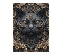Rompecabezas para Adolescentes 1000pcs(52x38cm) Golden Cat Art Deco Rompecabezas para Adultos Juego Práctico Decoración del Hogar Diversión En El Hogar Actividades, 1000pcs(52x38cm)