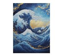 Rompecabezas para Adolescentes 1000pcs(52x38cm) Golden Wave Art Print Rompecabezas para Adolescentes Juegos Relajantes para La Diversión Familiar 1000pcs(52x38cm)