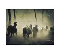 Rompecabezas para Adolescentes 1000pcs(52x38cm) Horses on Grass Wild Rompecabezas para Adultos Juego Práctico Decoración De Pared Cumpleaños 1000pcs(52x38cm)