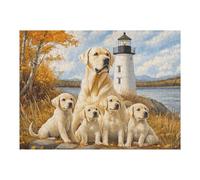 Rompecabezas para Adolescentes 1000pcs(52x38cm) Labrador Family by The Lighthouse Rompecabezas Juegos Relajantes Difícil Difícil Y Desafiante 1000pcs(52x38cm)