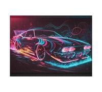 Rompecabezas para Adolescentes 1000pcs(52x38cm) Neon Sports Car Art Print Rompecabezas para Adultos Juegos De Relajación Decoración del Hogar Interacción Entre Padres E Hijos 1000pcs(52x38cm)