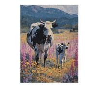 Rompecabezas para Adolescentes 1000pcs(52x38cm) Pastoral Cow Scene Rompecabezas para Adultos Juegos Divertidos Mejora La Memoria Cumpleaños Y Navidad 1000pcs(52x38cm)