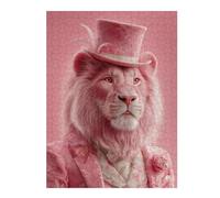 Rompecabezas para Adolescentes 1000pcs(52x38cm) Pink Lion Top Hat Suit Rompecabezas para Adultos Juegos Relajantes Que Mejoran La Memoria Actividades Divertidas En Casa 1000pcs(52x38cm)