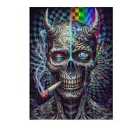 Rompecabezas para Adolescentes 1000pcs(52x38cm) Psychedelic Devil Skull Artwork Rompecabezas para Adultos Juguetes Antiestrés Difícil Regalos De Cumpleaños Y Únicos 1000pcs(52x38cm)