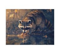 Rompecabezas para Adolescentes 1000pcs(52x38cm) Raccoon by The Waters Edge Rompecabezas para Adultos Juego De Ingenio Patrón De Montaje para Cumpleaños, Navidad 1000pcs(52x38cm)