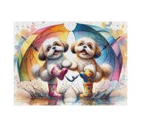 Rompecabezas para Adolescentes 1000pcs(52x38cm) Rainy Day Puppies in Boots Rompecabezas para Adultos Juegos De Relajación Decoración del Hogar Interacción Entre Padres E Hijos 1000pcs(52x38cm)