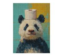 Rompecabezas para Adolescentes 1000pcs(52x38cm) Rompecabezas Panda with Toilet Paper on Head Rompecabezas Práctico Juego De Ensamblaje De Patrones Cumpleaños 1000pcs(52x38cm)