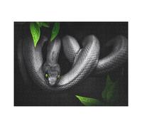 Rompecabezas para Adolescentes 1000pcs(52x38cm) Snake with Green Eyes in Monochrome Rompecabezas para Adultos Juego Práctico Decoración De Pared Cumpleaños 1000pcs(52x38cm)