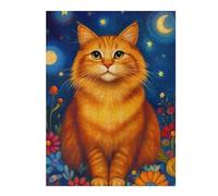 Rompecabezas para Adolescentes 1000pcs(52x38cm) Starry Night Cat Fantasy Rompecabezas para Adolescentes Juegos Divertidos Desafío Difícil Cumpleaños 1000pcs(52x38cm)