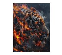 Rompecabezas para Adolescentes 1000pcs(52x38cm) Tiger Fire Power Rompecabezas para Adultos Juegos Relajantes Carrera De Velocidad De Manos 1000pcs(52x38cm)