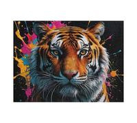 Rompecabezas para Adolescentes 1000pcs(52x38cm) Tiger with Paint Splatter Rompecabezas Juegos Relajantes Pero Divertidos Y Humorísticos Regalos De Cumpleaños Y Únicos 1000pcs(52x38cm)