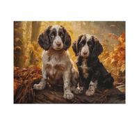 Rompecabezas para Adolescentes 1000pcs(52x38cm) Two English Springer Spaniels in Autumn Forest Rompecabezas para Adultos Juegos Familiares Decoración Difícil Y Desafiante 1000pcs(52x38cm)