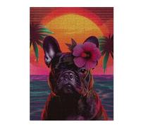 Rompecabezas para Adolescentes 1000pcs(52x38cm) Vibrant Tropical Bulldog Rompecabezas para Adultos Juegos De Relajación Corte De Precisión Cumpleaños 1000pcs(52x38cm)