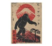 Rompecabezas para Adolescentes 1000pcs(52x38cm) Vintage Bigfoot Japanese Rompecabezas para Adultos Juego Práctico Decoración De Pared Cumpleaños 1000pcs(52x38cm)