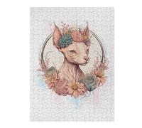 Rompecabezas para Adolescentes 1000pcs(52x38cm) Watercolor Sphynx Cat Rompecabezas para Adultos Juego Práctico Desafío Difícil 1000pcs(52x38cm)