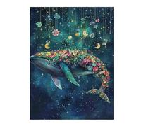 Rompecabezas para Adolescentes 1000pcs(52x38cm) Whale with Flowers in Space-5 Rompecabezas para Adultos Juguete Decoración De Pared Mejora La Memoria Gran Regalo para Jugar 1000pcs(52x38cm)